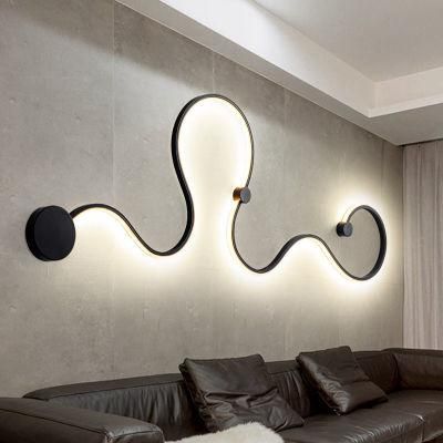 Modern Creative Acrylic Curve Wall Light Nordic Snake Wall Sconce Snake LED Wall Lamp for Home Hotel Decors Lighting Fixture