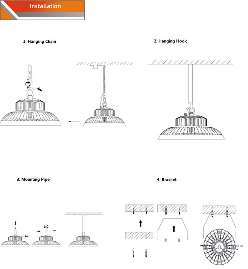 Industrial Luminaire LED UFO High Bay Lighting for Gymnasium Warehouse