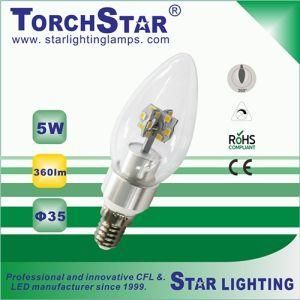 360 Degree Beam Angle 5W Transparent C35 LED Bulb