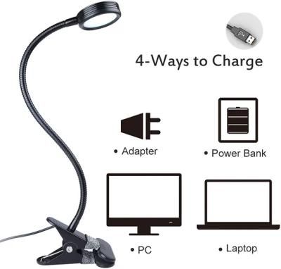 Small Packaging LED Desk Lamp with Clip Modern Table Light for Reading