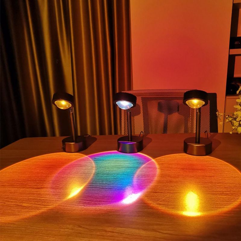 Shopify Service--Night Light Projector LED Lamp, USB Rotation Rainbow Projection Lamp Romantic LED Light Sunset Night Light for Home Party Decor