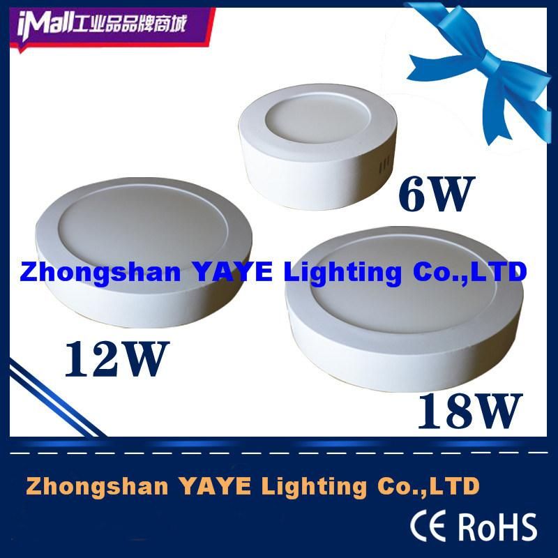 Yaye 18 Hot Sell Ce/RoHS Round 6W Surface Mounted Round LED Panel Light /LED Panel Lamp with 2/3years Warranty