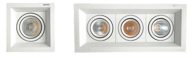 Directional Square LED Ceiling Spot Light Recessed COB Downlight 2X7w 4000K Nature White