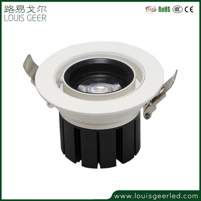 New Design Dimmable Focusable Adjustable Recessed 10W 15W 25W 30W Black LED Down Light for Restaurant Lighting