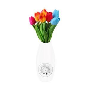 LED Artificial Tulip Flower Light with Ceramic Smart Screen Vase