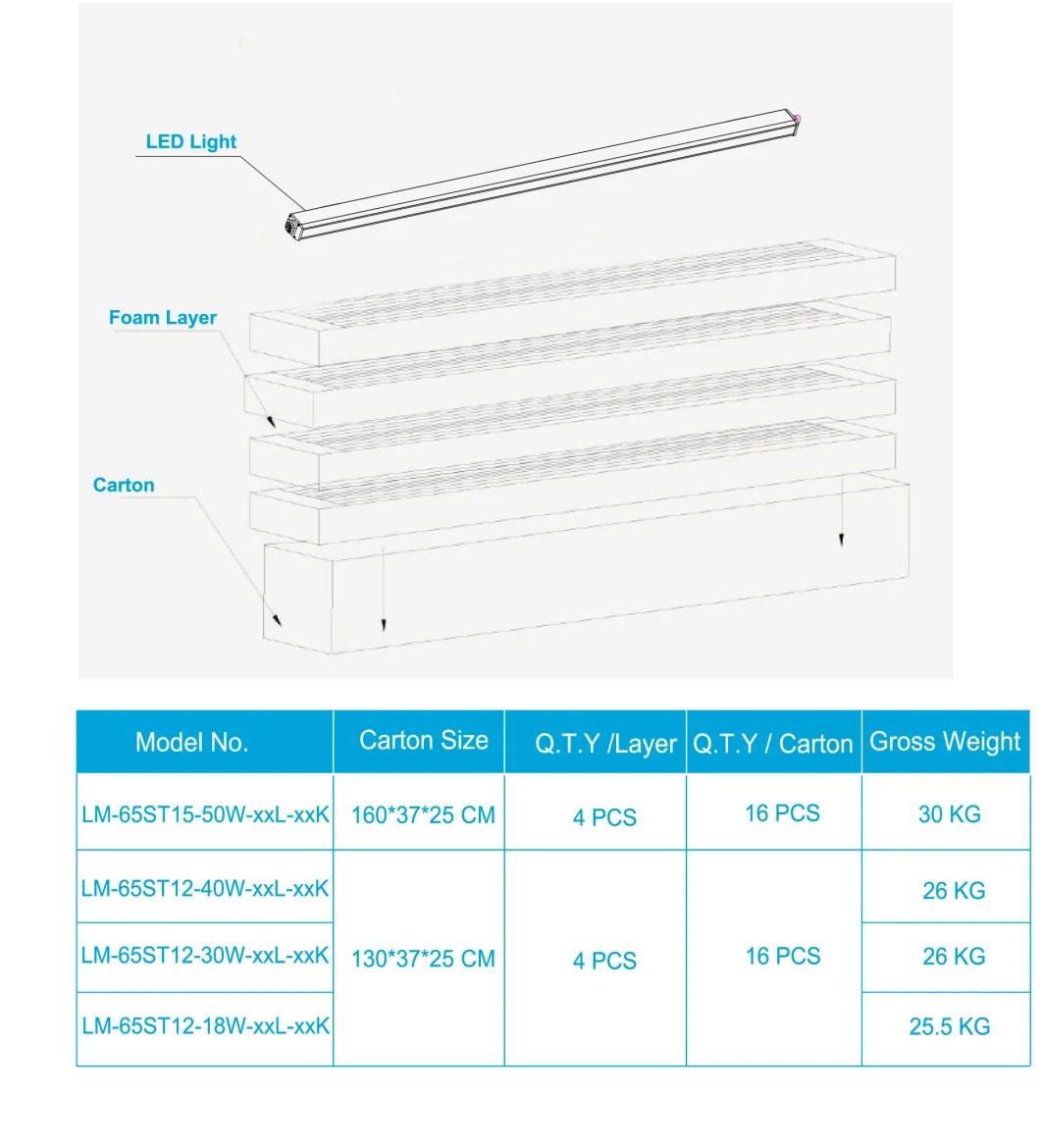 1.2m 1.5m Connectable Aluminium LED Linear Pendant Light