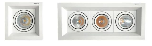 Directional Dual-Head LED Ceiling Spot Light Recessed Square COB Downlight 2X12W 4000K Nature White