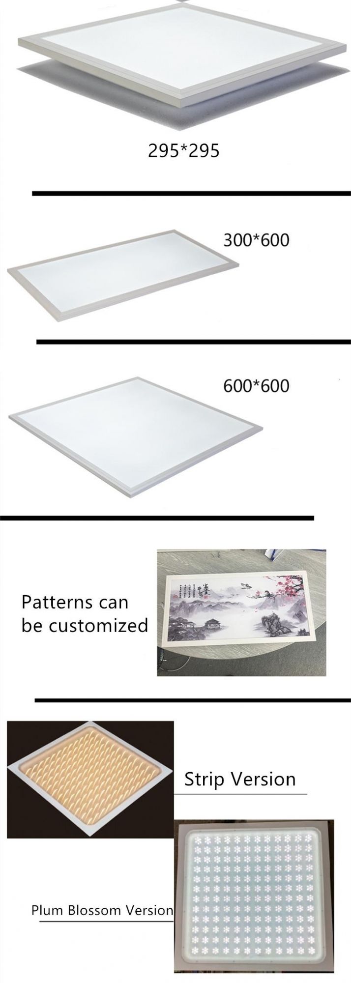 600*600 25W 32W 42W 48W Recessed Backlit Aluminium LED Panel Light