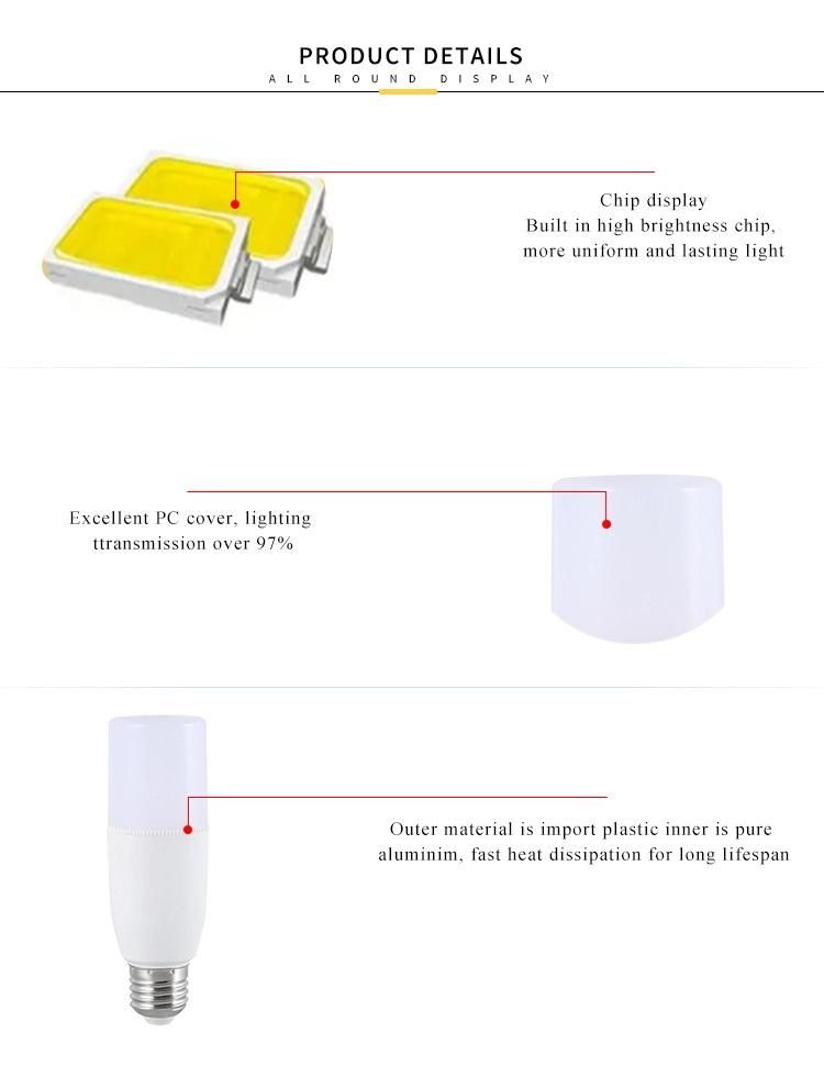 LED T Bulbs T37 T45 T 50 7W 9W12W15W Energy Saving Light High Power T Bulb with Good Quality