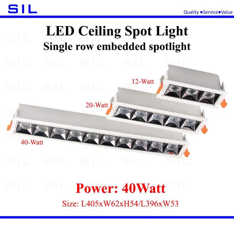 Double Row Embedded Circular Square Aperture 40watt LED Spotlight