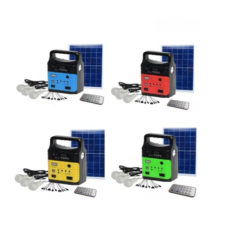 Portable Solar Rechargeable LED Flood Work Light with Super Brightness Portable 10W Solar Home Lighting System with FM Radio