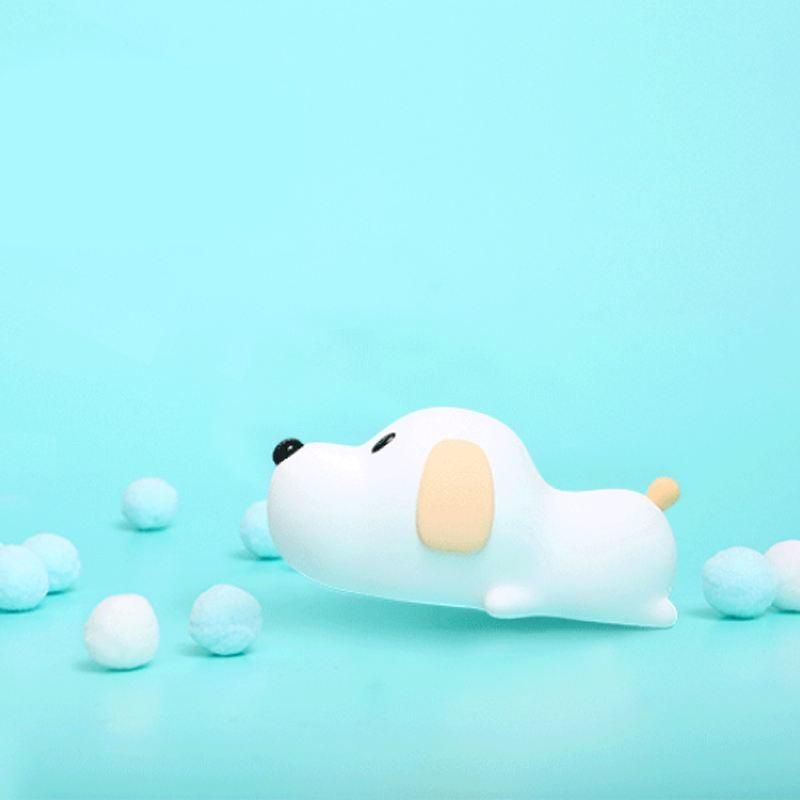 Dropshipping Bedside Silicone Small Dog Silicone LED Night Light Timing for Kids USB Rechargeable Table Lamp Bedroom Light