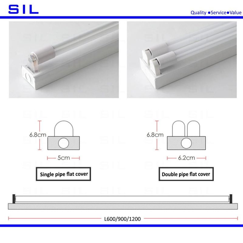 Hot Selling Super Bright Fluorescent Lamp Bracket T8 Lamp Tube 36W Double Tube with Cover Thickened Body LED Tube
