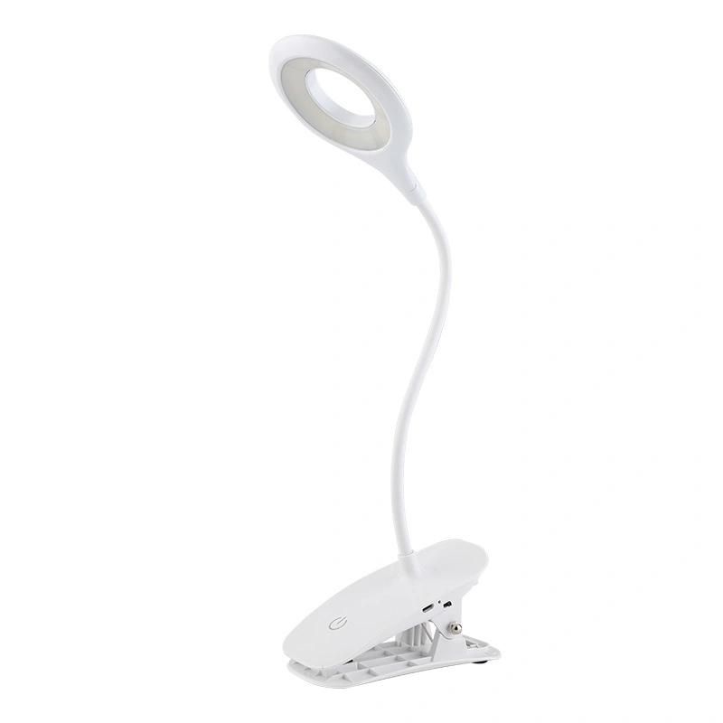 USB Rechargeable Slick Touch Control LED Clip on Book Reading Light