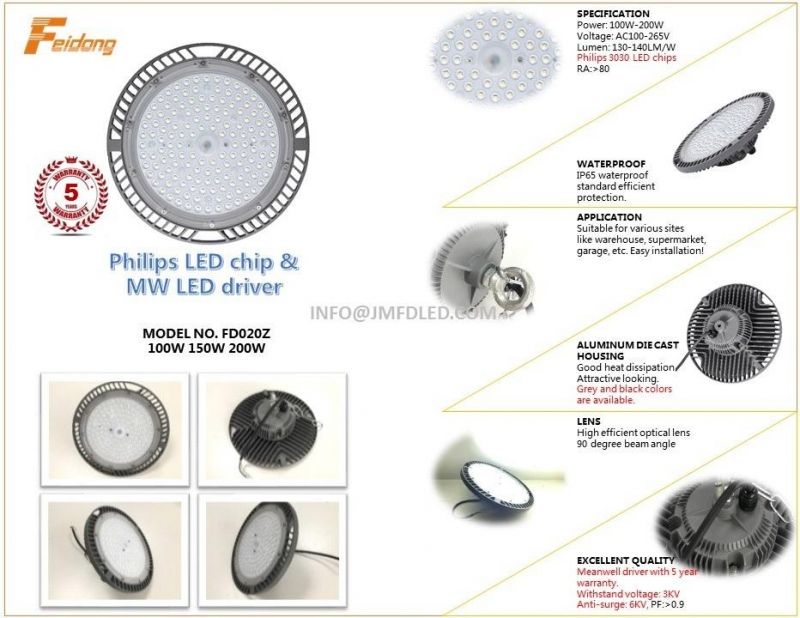 100 Watt IP65 UFO High Bay LED Light