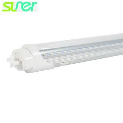LED T8 Light Tube with Aluminum Base and Clear PC Cover 18W 1.2m 4 FT 6000-6500K Cool White 110lm/W