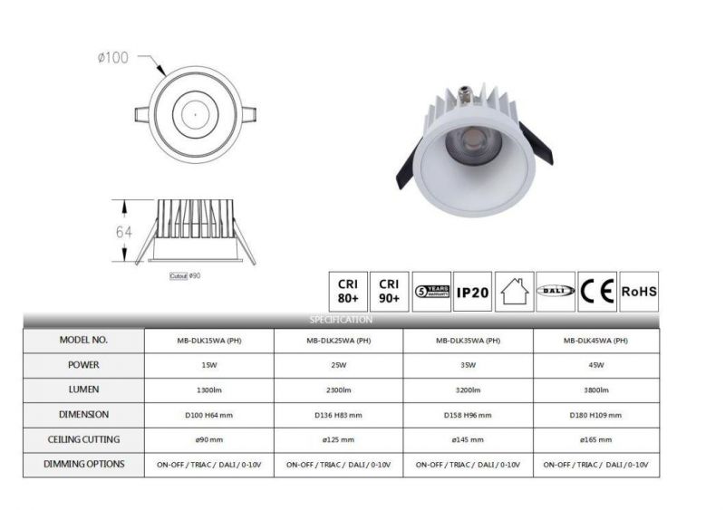 Family Series Round Recessed Ceiling Light 220V Ceiling Downlight LED Down Light for Project