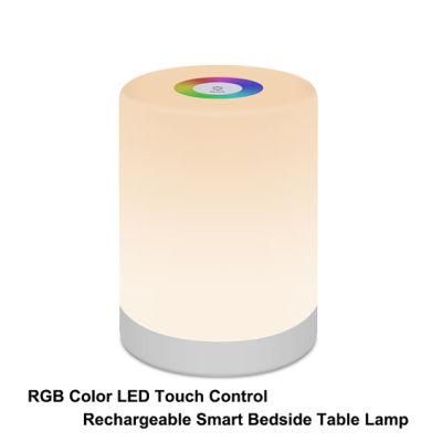 RGB Color LED Touch Control Rechargeable Smart Bedside Table Lamp