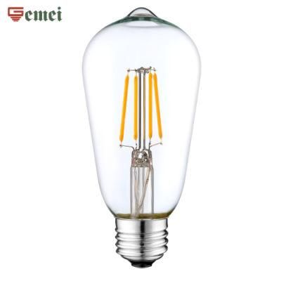 WiFi Control LED Filament Bulbs St64 Dimmable LED Lamp E27 Base LED Light 4W 6W 8W 10W LED Bulb with Ce RoHS