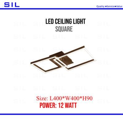 2021 12W Top Seller Black Iron Dimmable Hall Rectangle Modern LED Ceiling Light