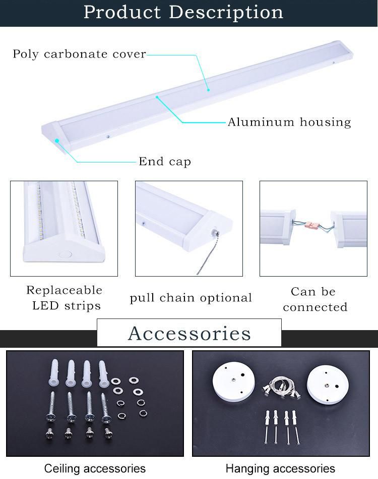 Dlc ETL CE CB Dustproof Dimming Hanging LED Tube Light