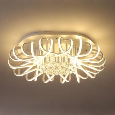 Modern Aluminium Birdcage Chandelier LED Ceiling Light with Crystal