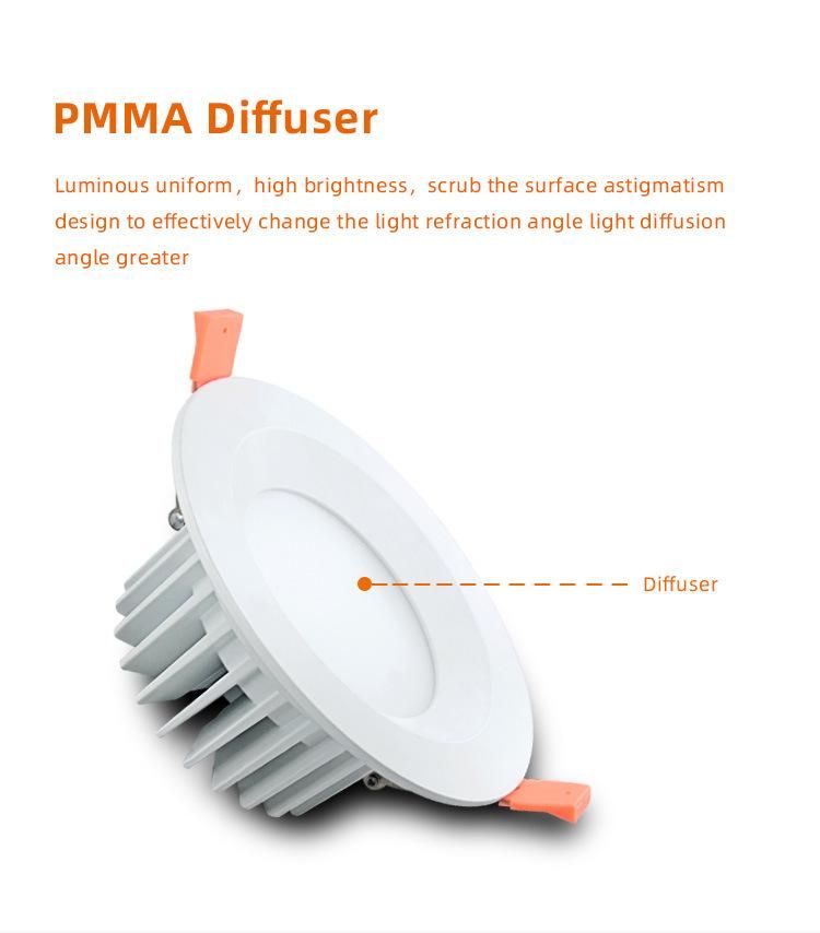 Dimmable IP65 Recessed Waterproof LED Downlight 10W Europe Australian Standard