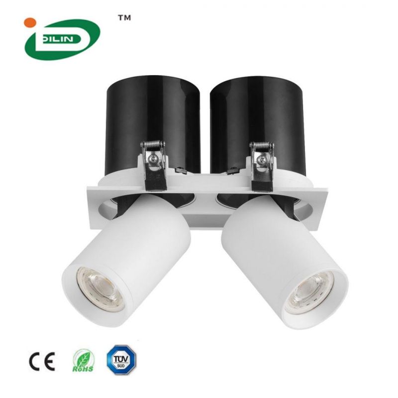 Anti-Glare Replaceable Indoor GU10 Bulb Fixture Small 7W 9W Aluminum LED Down Light Frame Ceiling Lighting