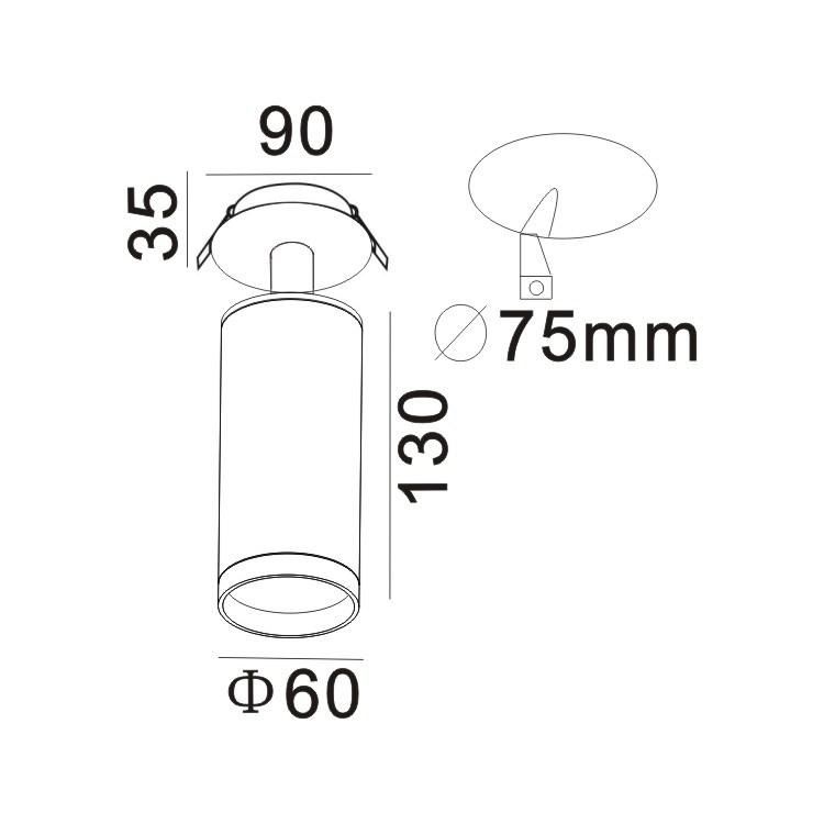 2020 Popular Track Lighting Fixture GU10 Spot Lighting Housing Aluminum Downlight