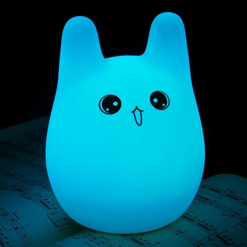 7 Colors Cute Rabbit Baby Night Light LED Night Lights USB Rechargeable