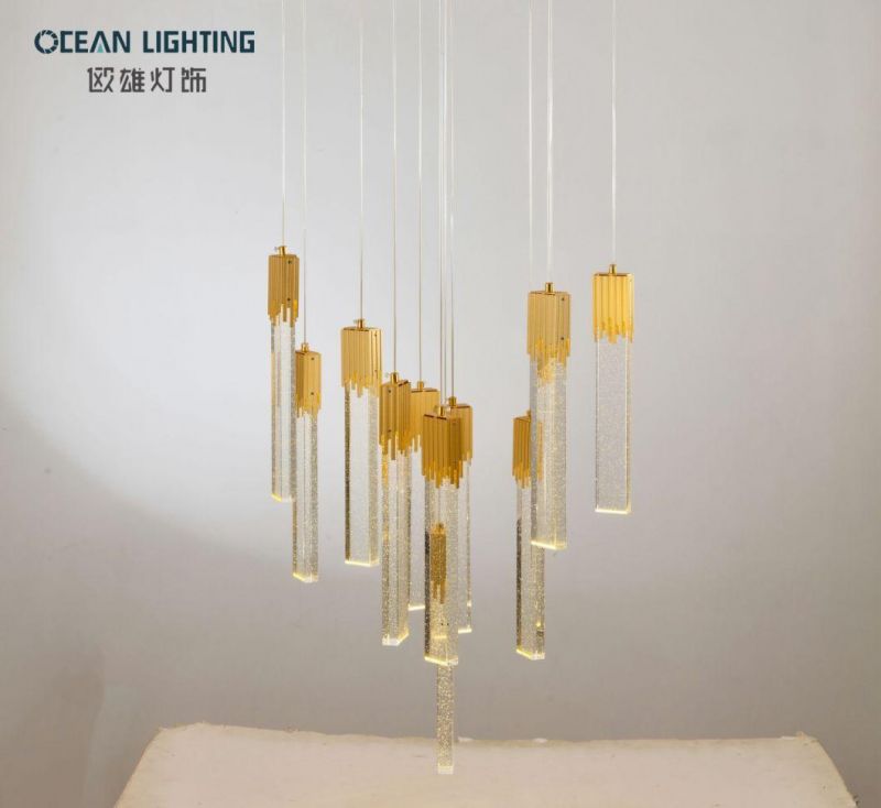 Ocean Lighting Modern Nodic Staircase Chandelier Interior Decor LED Pendant Lights