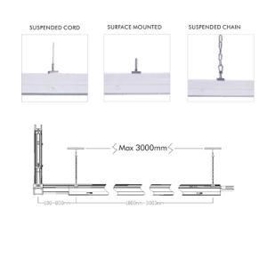 Anti-Glare 30/60/90/120 Degree up and Down Pendant LED Linear Line Trunking Lamps