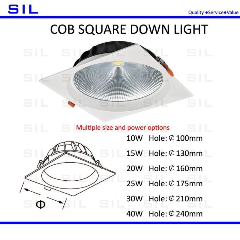 Die-Casting Aluminum 15W COB LED Downlight Recessed Downlight Adjustable Ceiling Downlight