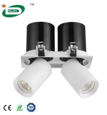 LED Commercial Lighting 24W Double Head Rotatable Downlight for Cafe Shop IP20
