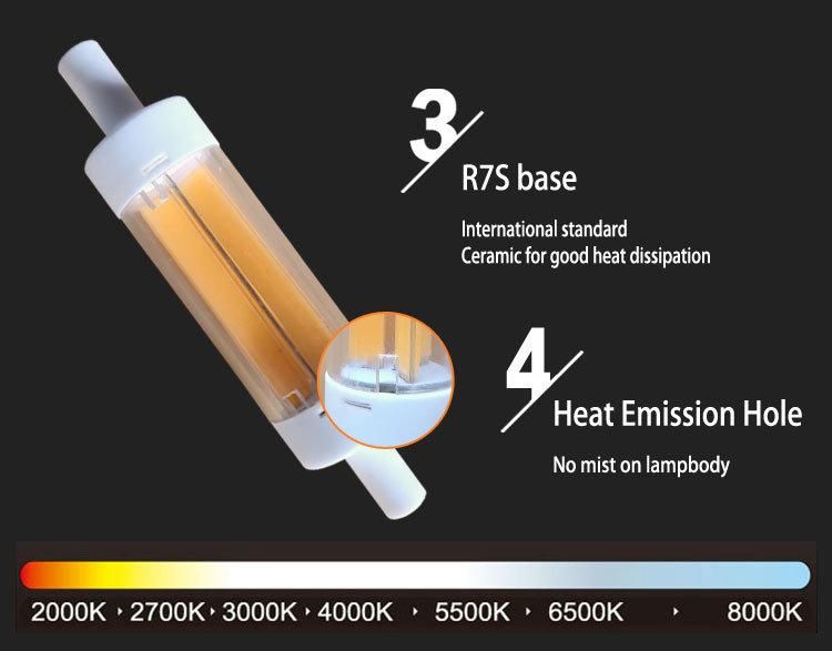 6W 220V R7s COB Lamp 78mm Mirror Tube Light