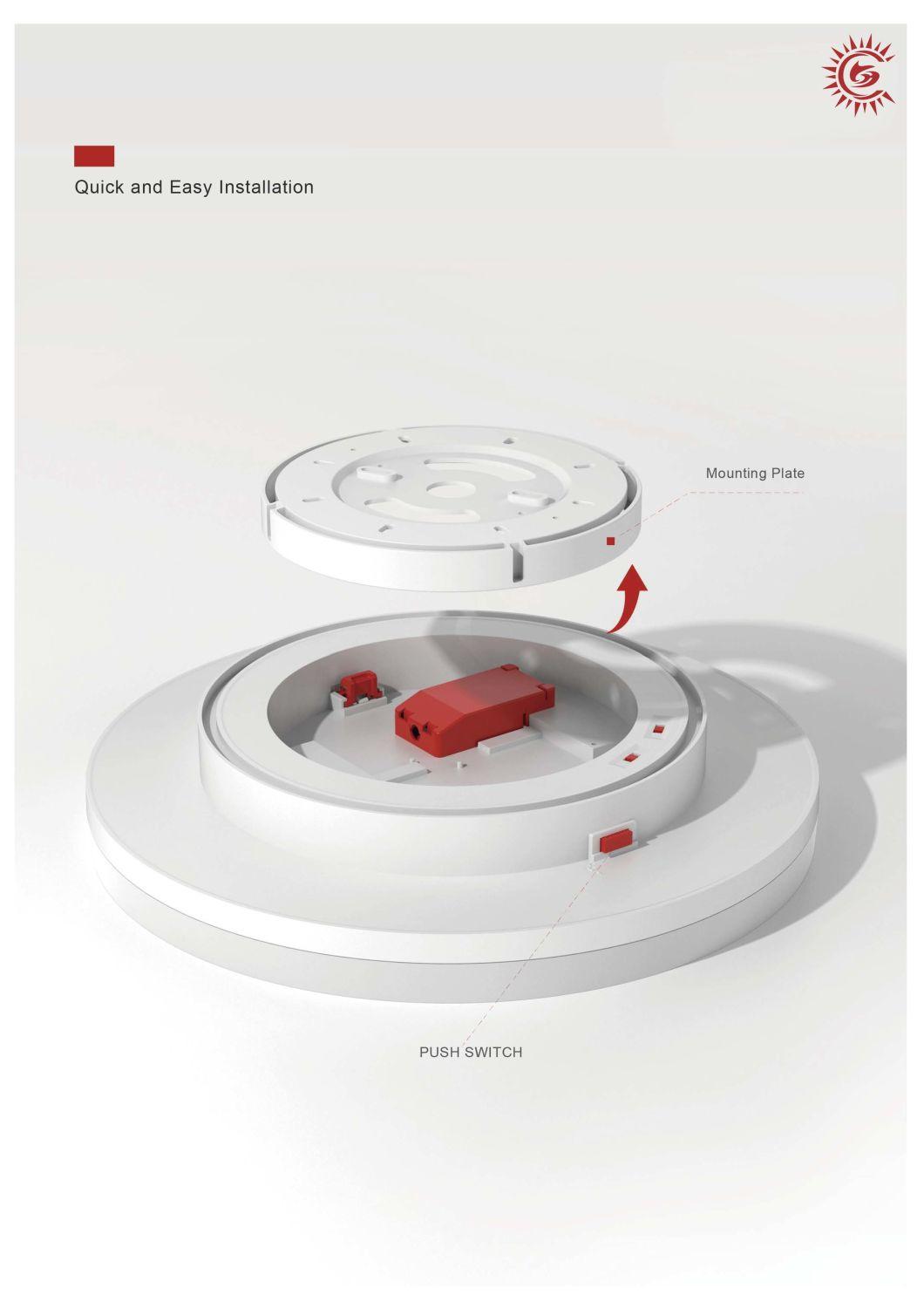 Ultra Thin Digital Surface Mounted Absorb Dome Light 15/20/25W 3CCT