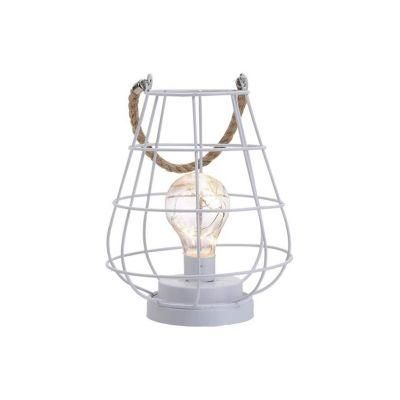 Cage Bulb Decorative Lamp The Life Size Vintage Decorative Lamp Battery Powered with Plastic Bulb Warm White Fairy Lights and Ca