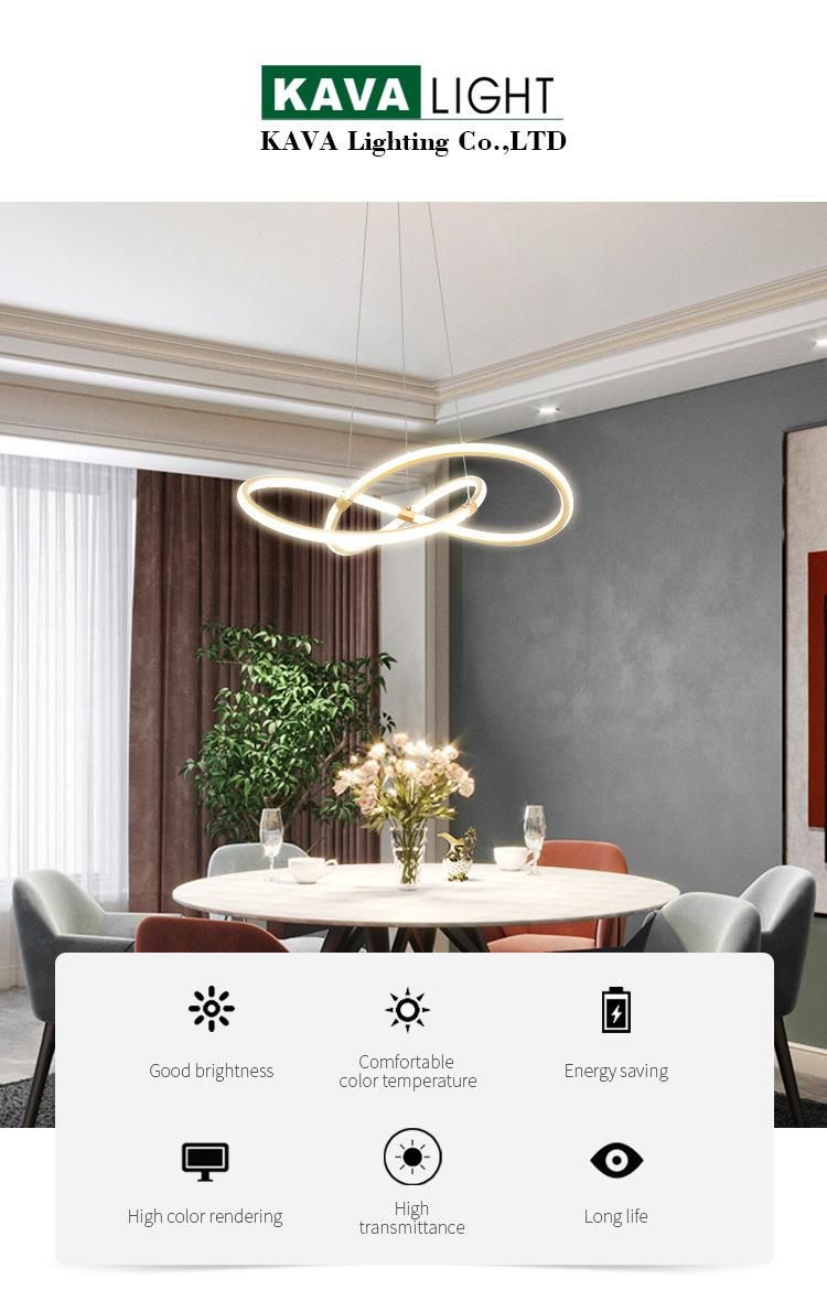 Wholesale Art Decorative Painted Sand Gold Color Home Living Room Bedroom Hanging LED 40W Pendant Light Chandeliers