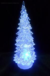 Festive Battery Operated Clear Acrylic Christmas Tree