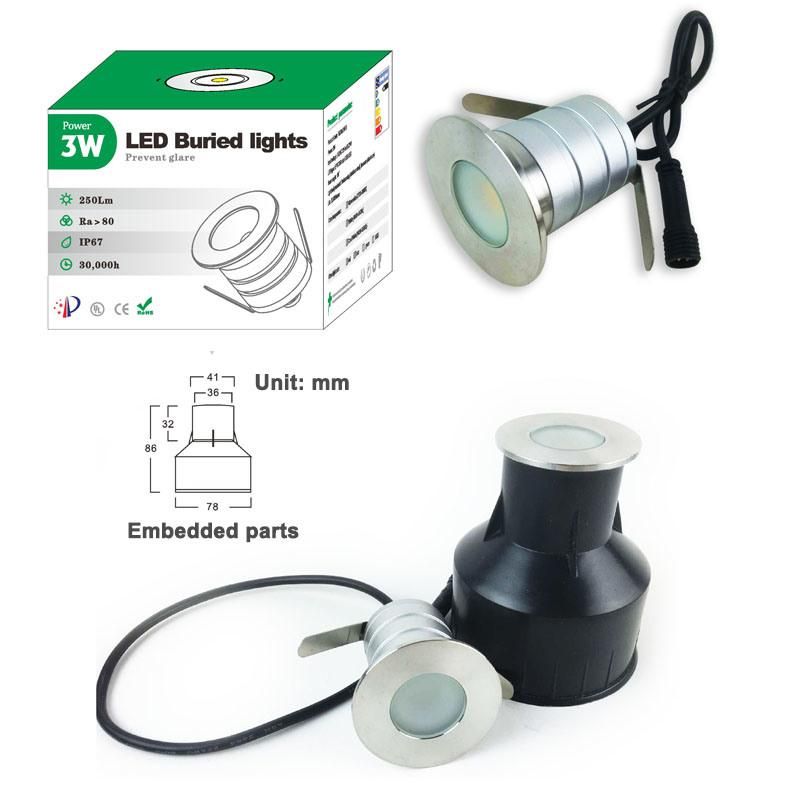 3W Mini Dimmable LED Spot Bulb Light IP67 12V 24V Landscape Lighting