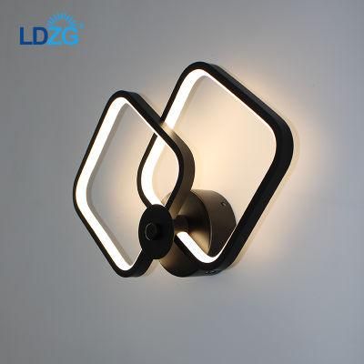 Langde Indoor Border 24W*2 Luxury Modern Industrial Black Hotel LED Bedside Wall Lamp Ld4284