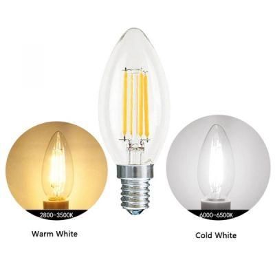 Candle Filament Lamps-2W 4W 6W Larger Filament Chip, Higher Efficiency