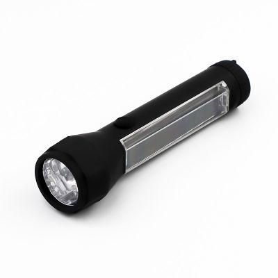 Hot Sell ABS Rubber Hand 10LED Flashlight with Solar Panel