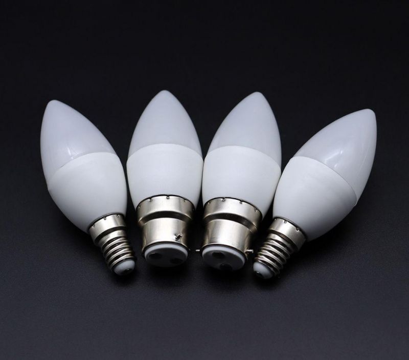 LED Candle Light C37 3W E27/E14/B22 Energy Saving LED Lamp with CE RoHS ERP Approval 220-240V IP20 2 Years Warranty LED Bulb for Indoor Lighting