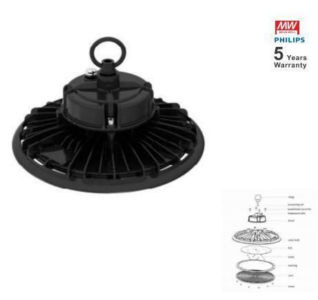 100W/150W/200W Round UFO LED Highbay Light 85-265V Outdoor Light Indoor Light LED Lights UFO 2800-6500K Black 100W LED High Bay Lights