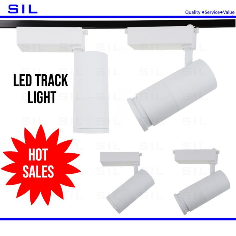Hot Sale High Lumen Aluminum Shop Light Illumination Surface Adjustable Commercial LED Lighting Dimming Track Spot Lamp 30watt LED Track Lamp