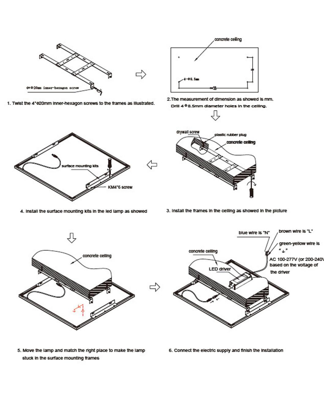 Trimless LED Panel Light 292X295mm 18W Frameless Design