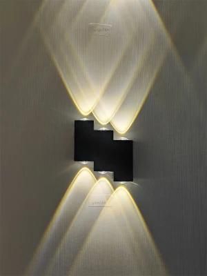 Household Hotel Corridor Garden Waterproof High Luminous Die Casting Aluminium Rectangular RGB Wall Night Light