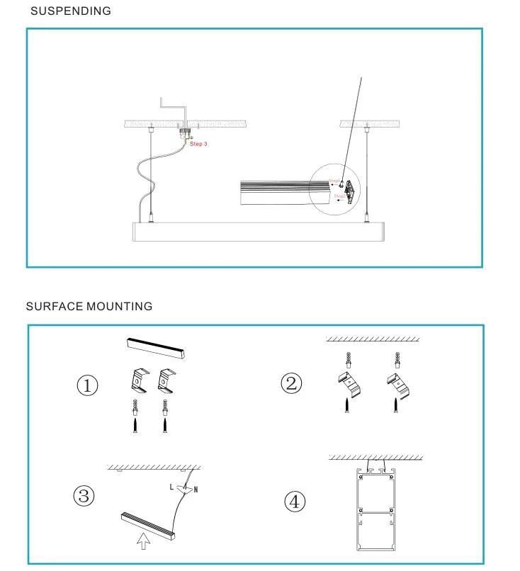 2020 High CRI Ra98 LED Office Linear Light