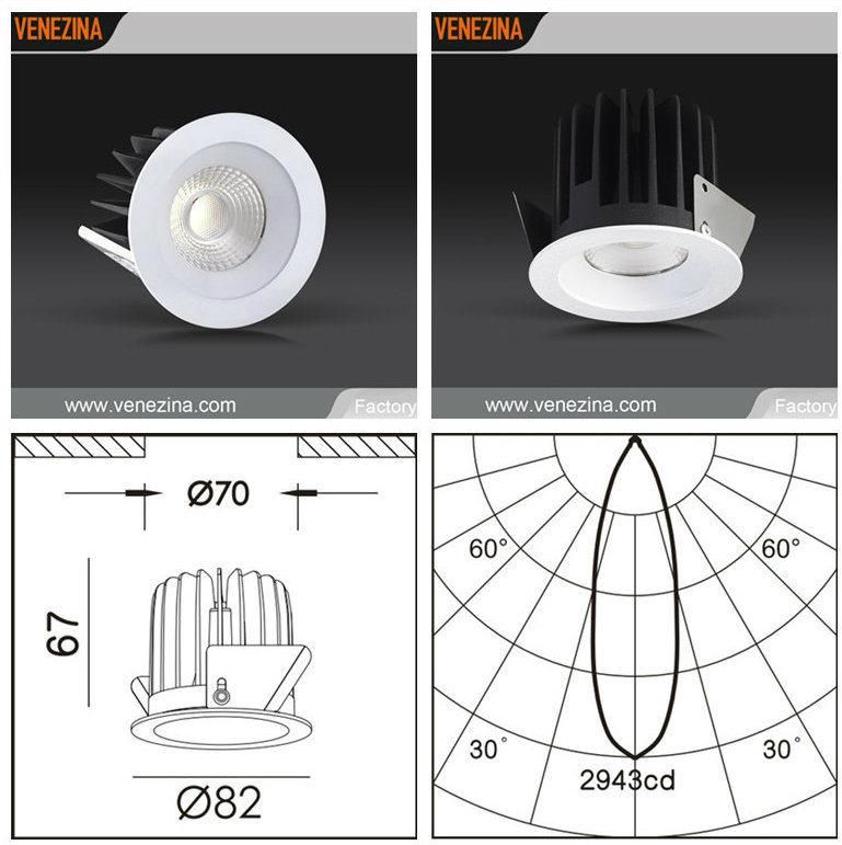 Interior Ceiling LED Recessed Downlight for Museum/Salon/Club/Retail Store/Art Gallery